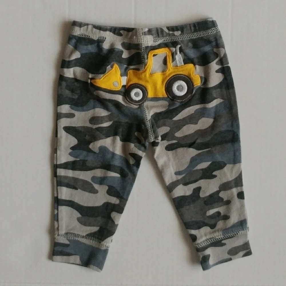Carter's Digger Camo Bodysuit Set EUC 6 M